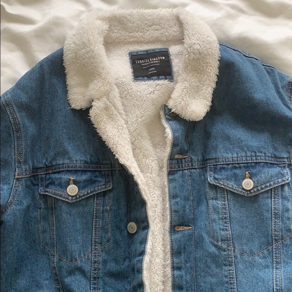 Fleeced Oversized Jean Jacket